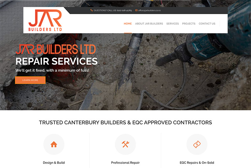 JAR BUILDERS CHRISTCHURCH | website design and build